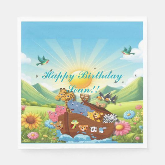 Het thema van de ark van Noach Servet (Voorkant)