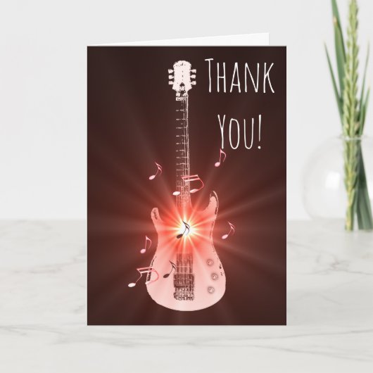 Het Thema van de Muziek van de gitaar dankt u Bedankkaart (Voorkant)
