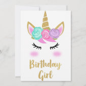 Het thema van de uitnodiging van het meisje op de  (Achterkant)