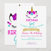 Het thema van de uitnodiging van het meisje op de (Voorkant / Achterkant)