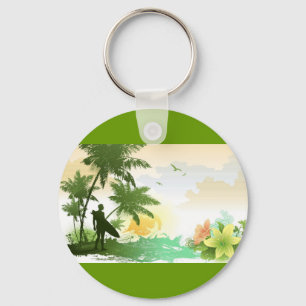 Het Thema van Surfer Sleutelhanger