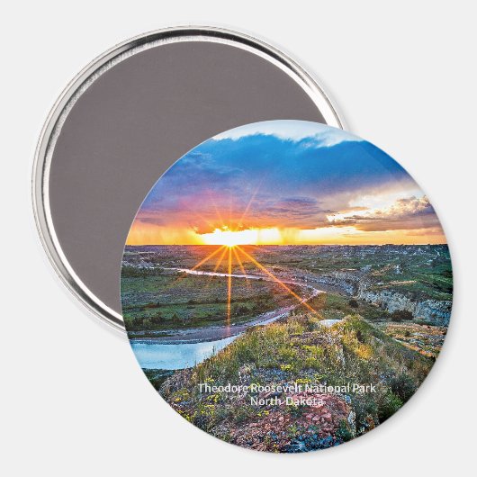 Het Theodore Roosevelt Park in North Dakota Magneet (Voorkant / Achterkant)