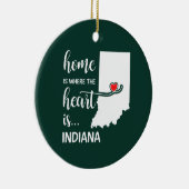 Het thuis van Indiana is waar het hart ligt Keramisch Ornament (Rechts)