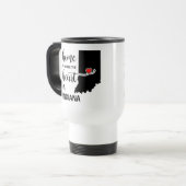 Het thuis van Indiana is waar het hart ligt Reisbeker (Voorkant links)