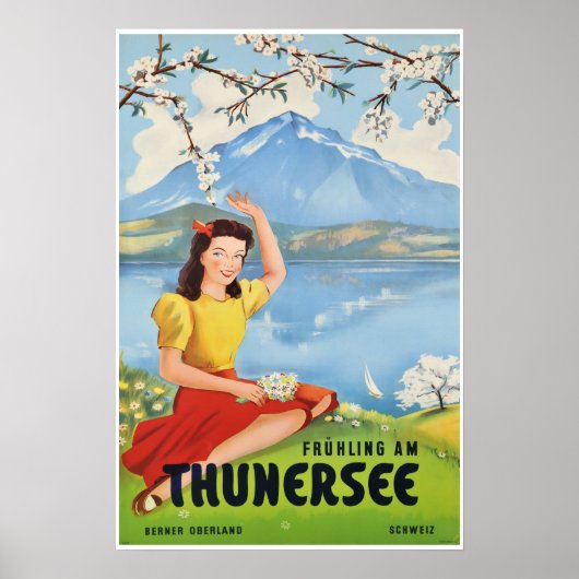 Het Thun-meer, Zwitserland, Reisposter Poster (Voorkant)
