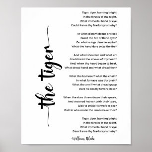 Het tijgergedicht van William Blake Poster