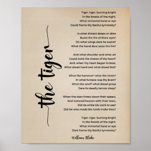 Het tijgergedicht van William Blake Vintage Poster