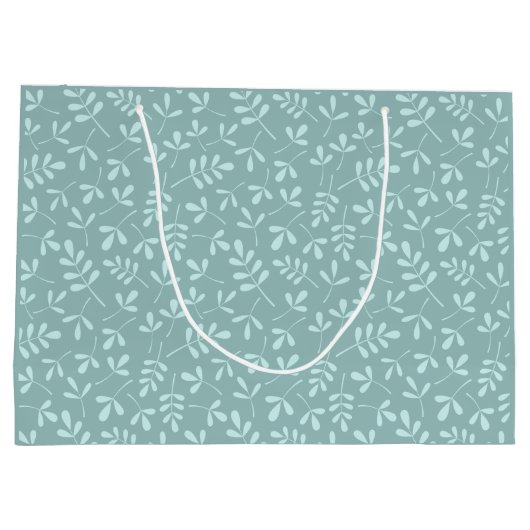 Het toegewezen Licht op Midden Blauwgroen Bladeren Groot Cadeauzakje (Achterkant)