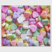 Het toegewezen Snoep Harten met Bericht Cadeaupapier (Vlak)