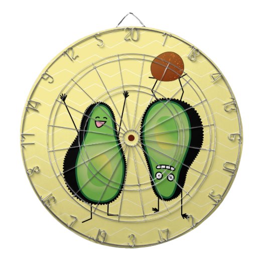 Het toejuichen van de avocado grappige handstand dartbord (Voorkant)