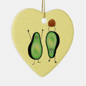 Het toejuichen van de avocado grappige handstand keramisch ornament (Rechts)