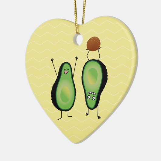 Het toejuichen van de avocado grappige handstand keramisch ornament (Links)