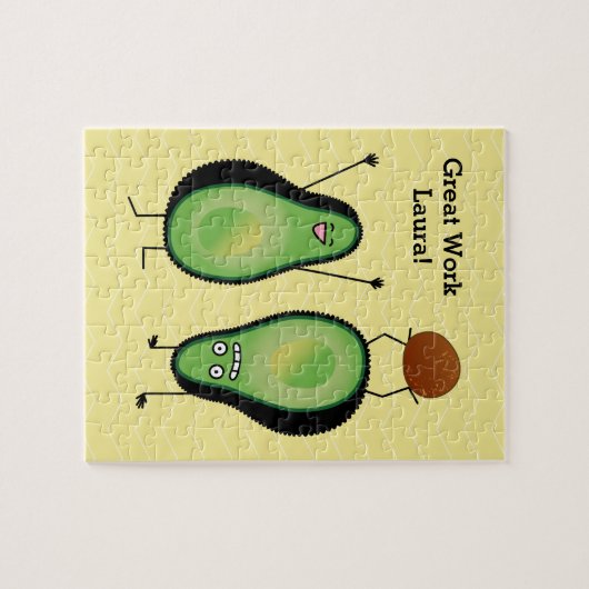 Het toejuichen van de avocado grappige handstand legpuzzel (Horizontaal)