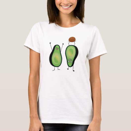 Het toejuichen van de avocado grappige handstand t-shirt (Voorkant)