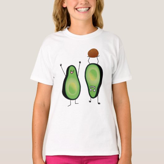 Het toejuichen van de avocado grappige handstand t-shirt (Voorkant)