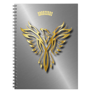 Het toenemen Gouden Phoenix Gouden Vlammen met Notitieboek