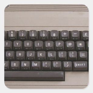 Het Toetsenbord van de Retro Computer? Vierkante Sticker