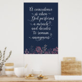 Het toeval dat Gods 'Mirakel Quote'-script Floral  Poster (Keuken)