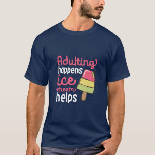 Het toevoegen van Ice Cream helpt de grappige zome T-shirt