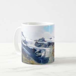 Het topje van de berg in de alpen koffiemok