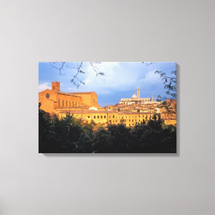 Het Toscaanse dorp Sienna, Italië. Canvas Afdruk