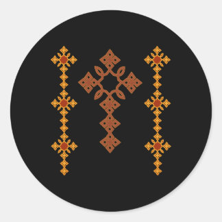 Het traditionele Ethiopische kruis Ronde Sticker