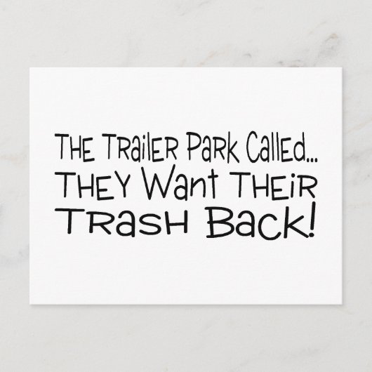 Het Trailer Park noemde ze hun afval terug Briefkaart (Voorkant)