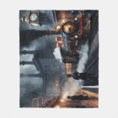 Het treinstation van Steampunk Fleece Deken (Voorkant)