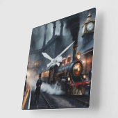 Het treinstation van Steampunk Vierkante Klok (Hoek)