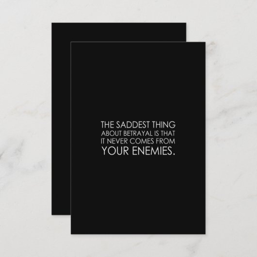 het treurigste aan verraad is dat het nooit bedankkaart (Voorkant / Achterkant)