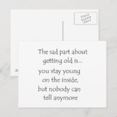 Het trieste deel over oud worden is...-briefkaart briefkaart (Voorkant / Achterkant)