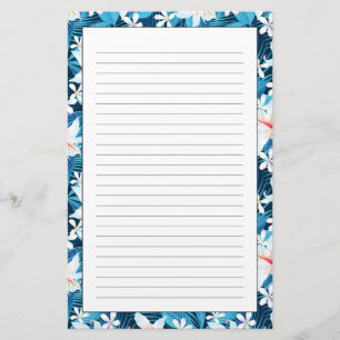 Het tropische BloemenPatroon van de Hibiscus Briefpapier