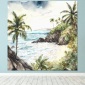 Het tropische strand van Bali Canvas Afdruk (Insitu (Houten vloer))