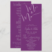 Het Trouwprogramma Mr & Mrs Minimalist Paars (Voorkant / Achterkant)