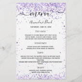Het trouwviolet witte glitter van het menu manuscr (Voorkant)