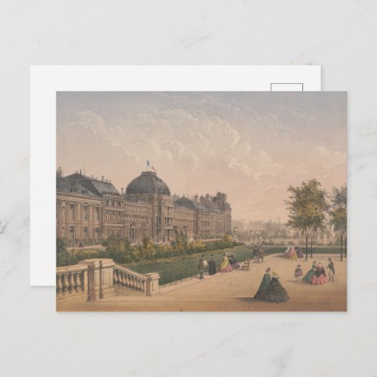 Het Tuileries Palace, Parijs, Frankrijk Lithograaf Briefkaart (Voorkant / Achterkant)