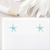 Het turkooise Kleine Adresetiket van de Zeester Etiket (Insitu)