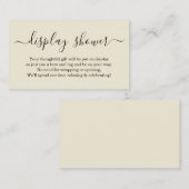 Het Tussenvoegsel van de Shower van de vertoning v Informatiekaartje (Voorkant / Achterkant)