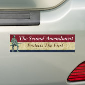 Het tweede amendement beschermt het eerste bumpersticker (Op auto)