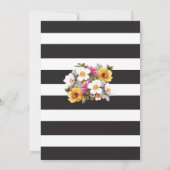 Het Tweeling Baby Shower Streep Goud Bloemige Uitn Kaart (Achterkant)