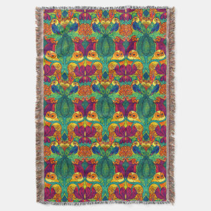 Het uil retro art nouveau patroon van Voysey Deken