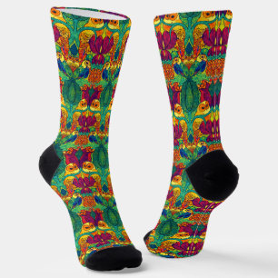 Het uil retro art nouveau patroon van Voysey Sokken