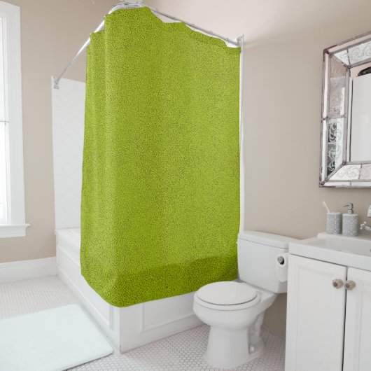 Het uiterlijk van Snuggly Chartreuse Green Suede Douchegordijn (In situ)