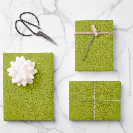 Het uiterlijk van Snuggly Chartreuse Green Suede Inpakpapier Vel (Voorkant)
