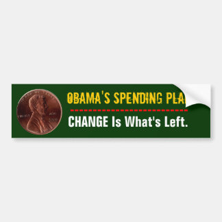 Het uitgavenplan van Obama Bumpersticker