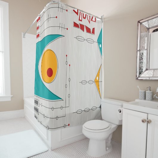 Het uitlijnen van het gordijn van de Planet Shower (In situ)