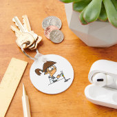 Het uitvoeren van een wetenschappelijk experiment sleutelhanger