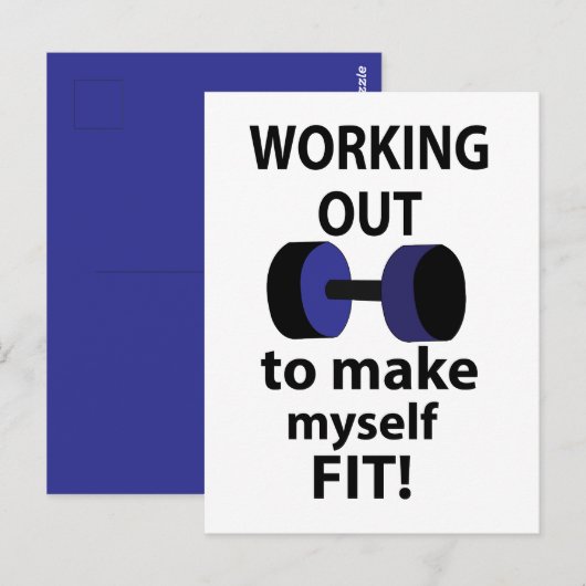 Het uitwerken van workout gewichten uitwerken briefkaart (Voorkant / Achterkant)