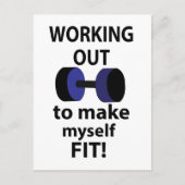 Het uitwerken van workout gewichten uitwerken briefkaart (Voorkant)