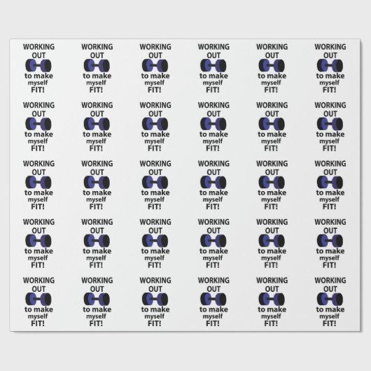 Het uitwerken van workout gewichten uitwerken cadeaupapier (Vlak)